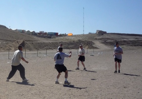 Some fun PT - Ultimate Frisbee: Privates/Captains vs Sergeants/Lieutenants