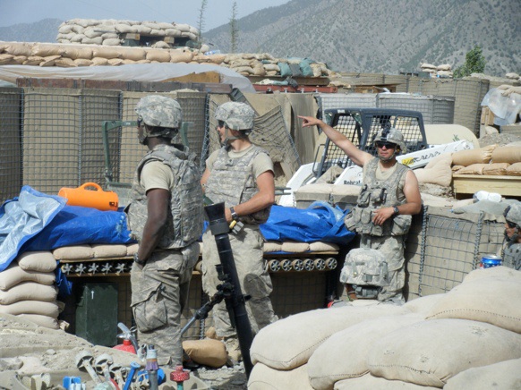The mortar-men at Zerok calibrating their weapons.