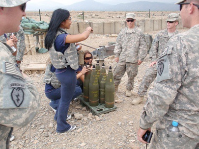 At Borris: The cheerleaders signing artillery ordinance.