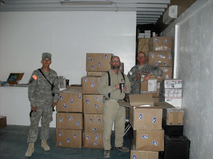 Care packages ready to be sent out to troops all over East Afghanistan.