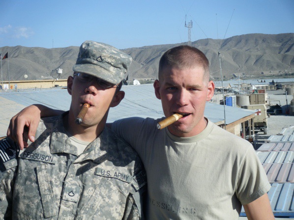 PFC Ferguson and I enjoying an afternoon on the deck at OE.